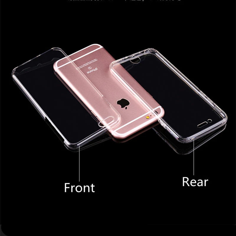 Front Back Cover Ultra Thin Full Body Protector Clear Silicone Soft Shell For iPhone X 6 6s 7 8 Plus Phone Cases 360 Degree |