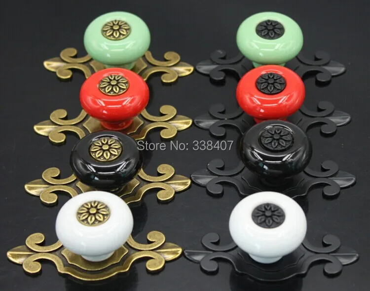 Античная бронза/черная кожа керамические шкафы фурнитура для мебели |