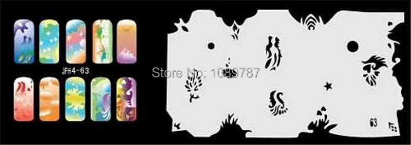 Многоразовые фотообои 320 дизайнов 20 листов шаблона набор 4|airbrush nail art|airbrush setnail art