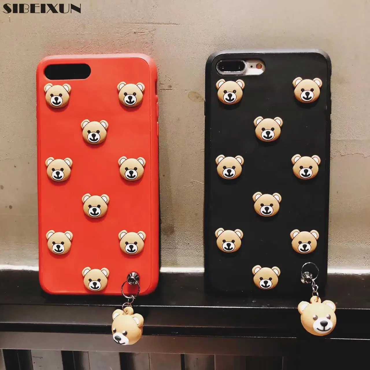 Силиконовый чехол SIBEIXUN для iphone X Xs 3D с мультяшным медведем 6 6s 7 8 plus милый |