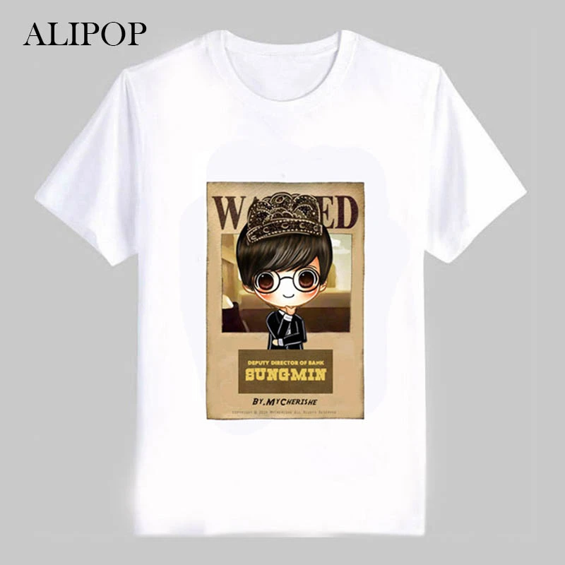 Youpop KPOP Super Junior SJ SuJu SuJr мультфильм альбом рубашки Повседневная хлопковая одежда