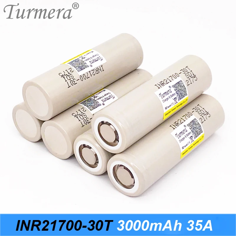 Новый аккумулятор 21700 3000 мАч inr21700 30t 35A с высоким потоком энергии для электронных