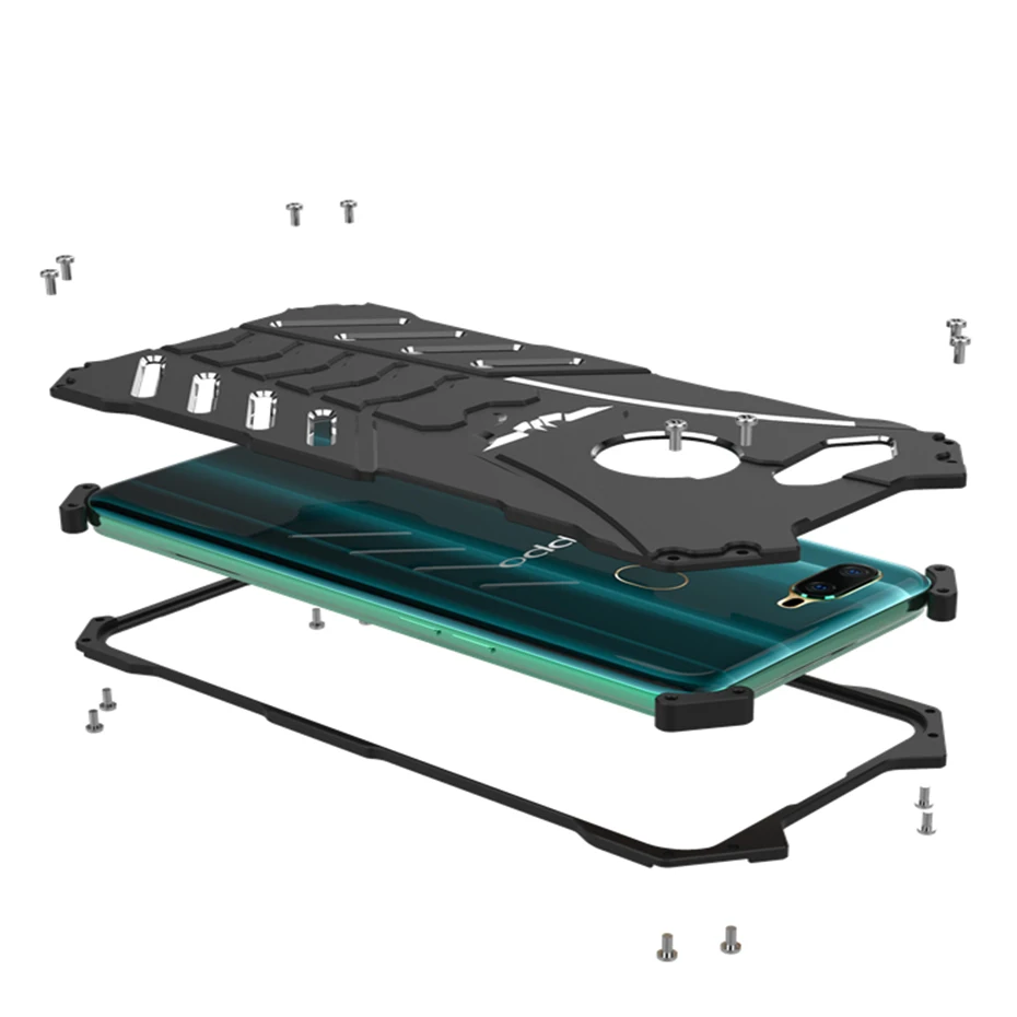 Чехол для OPPO A7 A7x роскошный ударопрочный чехол с подставкой K1 A5 A3 F7 алюминиевый