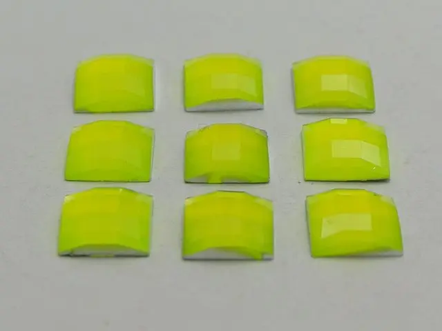 100 Смешанные неоновые цветные акриловые квадратные Стразы драгоценные камни 10x10