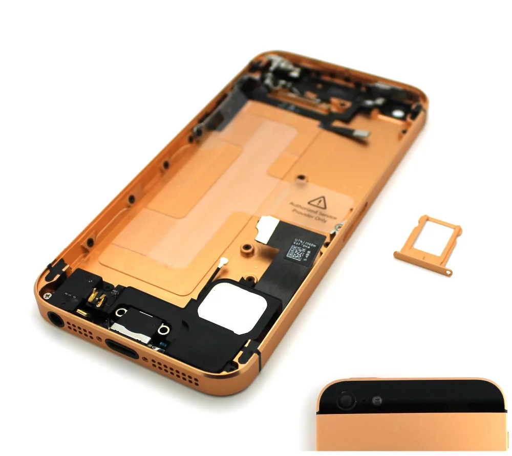 Для iPhone 5 золотых / белый стекло сплав металлов задняя крышка корпуса в сборе