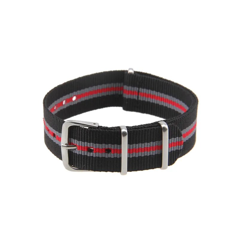 Black Red Модный Роскошный ремешок для часов 18 мм 20 мм 22 мм нейлоновая ткань сплав Пряжка ремешок для наручных часов аксессуары для часов - Цвет ремешка: Black Red