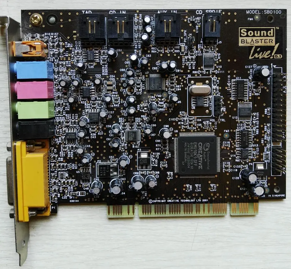 Оригинальный звуковой блок Live! Звуковая карта 5 1 SB0100 PCI для творческой работы