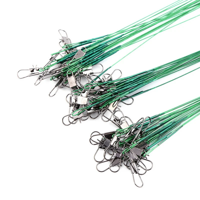 30Pcs with 10pcs for each size Steel Fishing Lure Leader Wire 15/20/25cm Trace Tool Set Line Leash | Спорт и развлечения