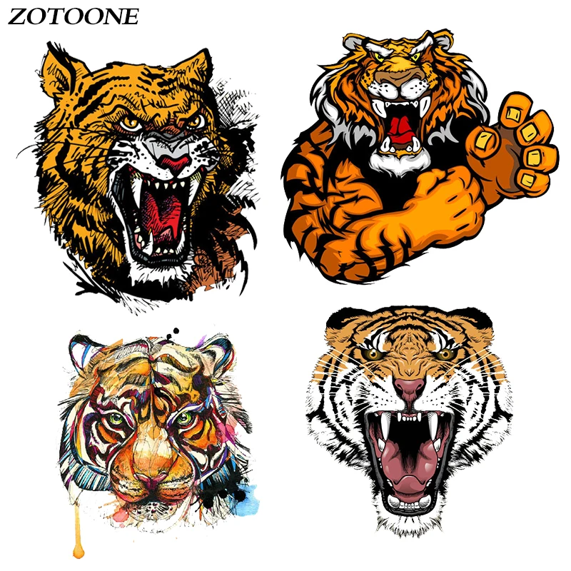 Термопатчи ZOTOONE Tiger для одежды термотрансферные наклейки аксессуары|Заплатки| |