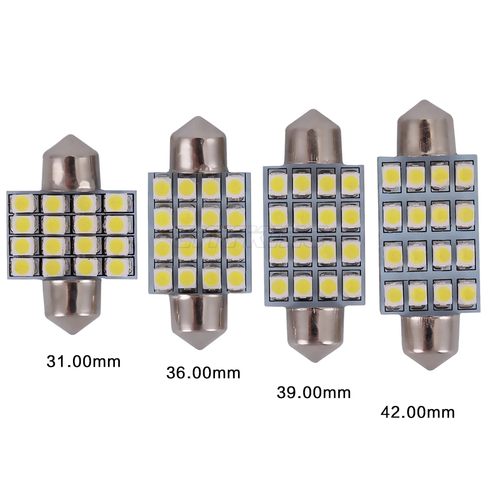 Супер белый Festoon led 16smd 1210 3528 Светодиодный купольный светильник 36 мм 39 41 31
