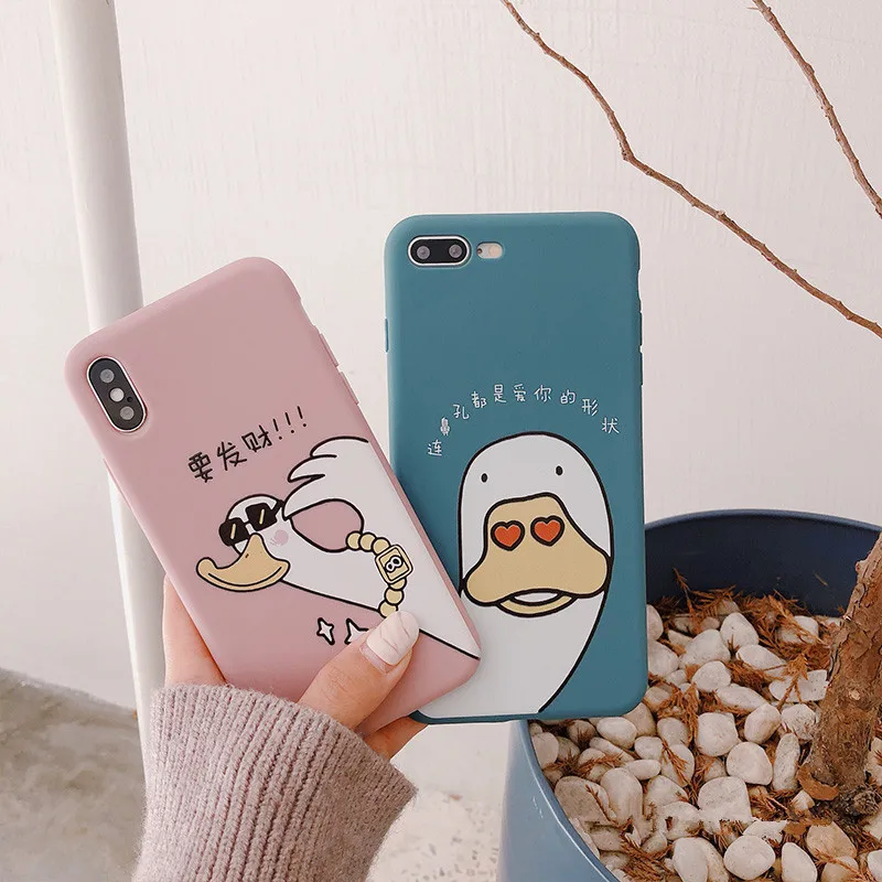 Full package Durable soft TPU Anti fall case for iphone 6 7 8 plus X XS funny cartoon animals frog duck cat pigs phone covers |