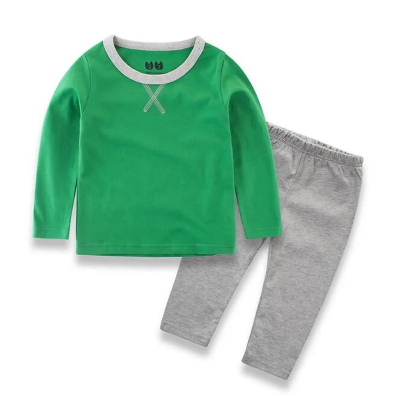 27 Boy Girl Cotton Sets for Children Clothing Spring Autumn 2017 Solid Comfortable Set Full-Sleeve Tops &amp Pants Kids a29 | Детская