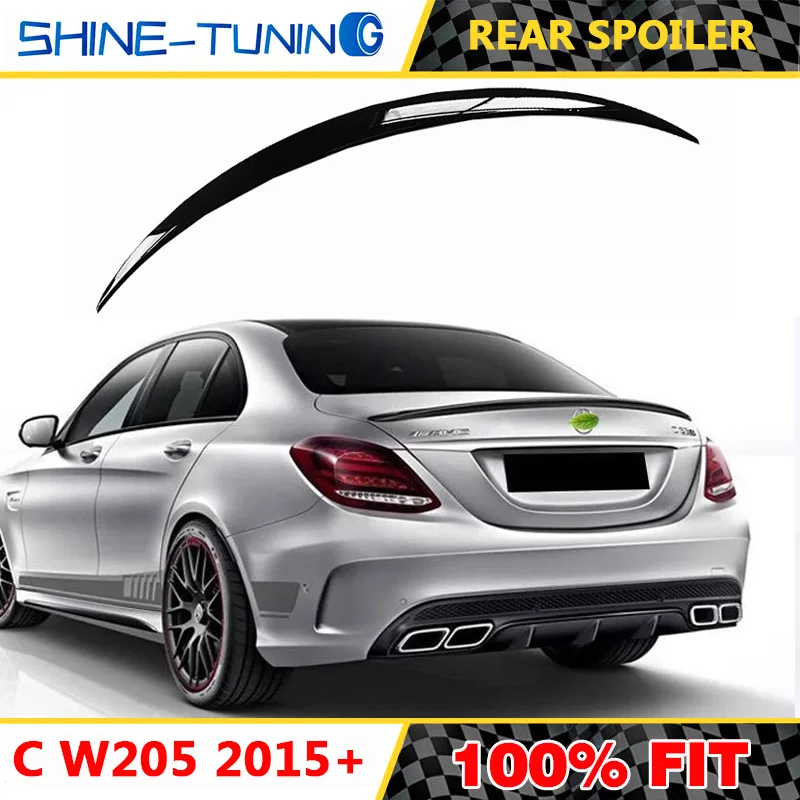 Запасная часть для C класса W205 C450 стиль черный Задний спойлер крыло 2015 + merc c180 c200 c220