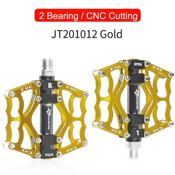 JT201012 gold ROCKBROS Горячая распродажа MTB сверхлегкие велосипедные педали горной дорожный велосипедный педаль велоспортный алюминиевый сплав 3 стили полые педали - Цвет: JT201012 gold