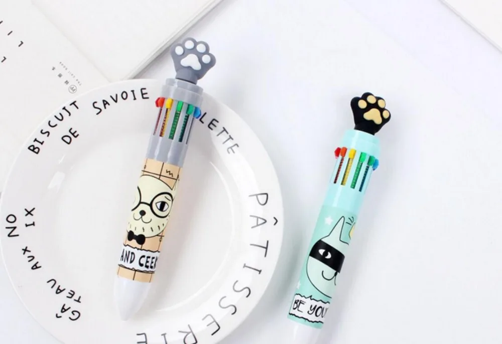 12 цветов многоцветная шариковая ручка с когтями животных цветная героями