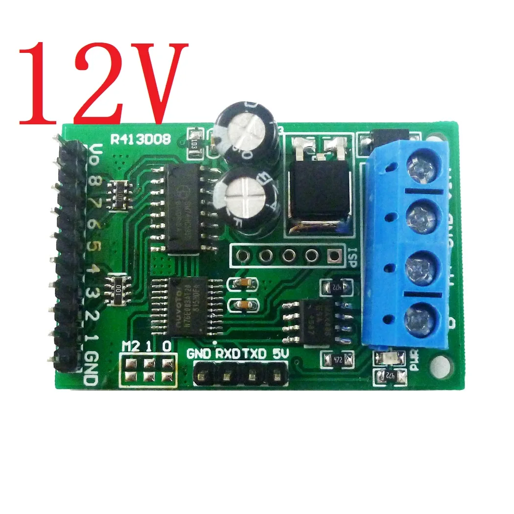 6-24V Version 8CH DC 5V 12V 24V RS485 RS232(ttl) Modbus RTU модуль управления UART для релейного переключателя ПЛК - Цвет: 6-24V Version