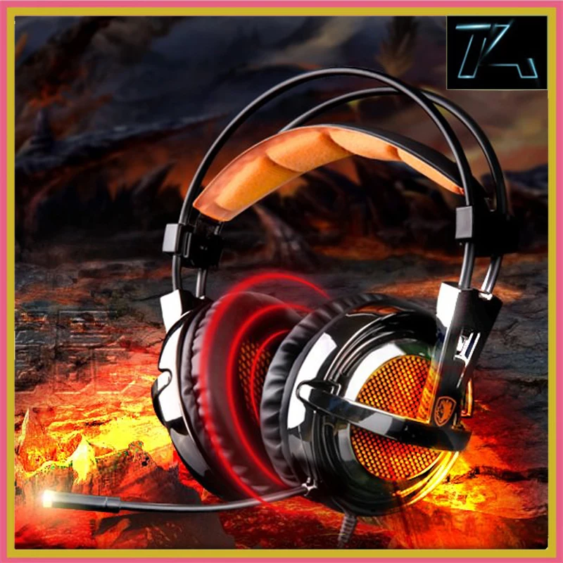 SADES A55 Gaming headset повязка проводной вибрации Наушники Стерео регулятор громкости super