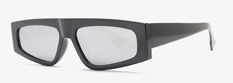 black with silver Peekaboo прямоугольные солнцезащитные очки для женщин Мода Летний стиль черные зеленые солнцезащитные очки Женские Подарочные элементы uv400 - Цвет линз: black with silver