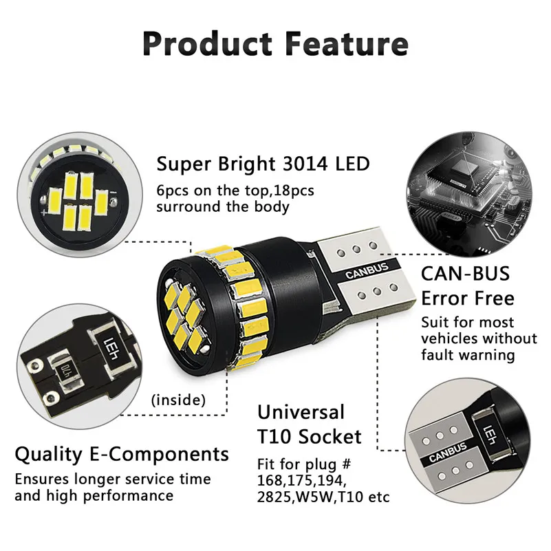 2x W5W LED Canbus T10 светодиодный 168 светильник в для BMW E46 E39 E90 E60 E36 F30 F10 E30 E34 X5 E53 M F20 X3 E87 E70 E92