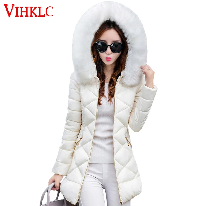 Зимняя куртка Для женщин 2017 Новая мода Тонкий длинный хлопок мягкий с капюшоном