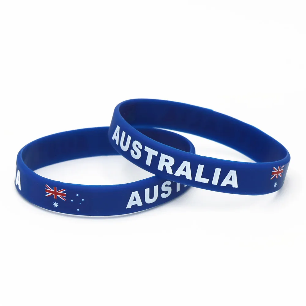 

1PC Australia Flag Silicone Wristband Football Soccer Team Fans Sport Elastic Rubber Bracelets&Bangles Armband SH234