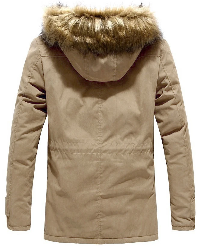 Мужчины открытый толстый слой 2015 новый зимняя куртка с капюшоном ватным пальто