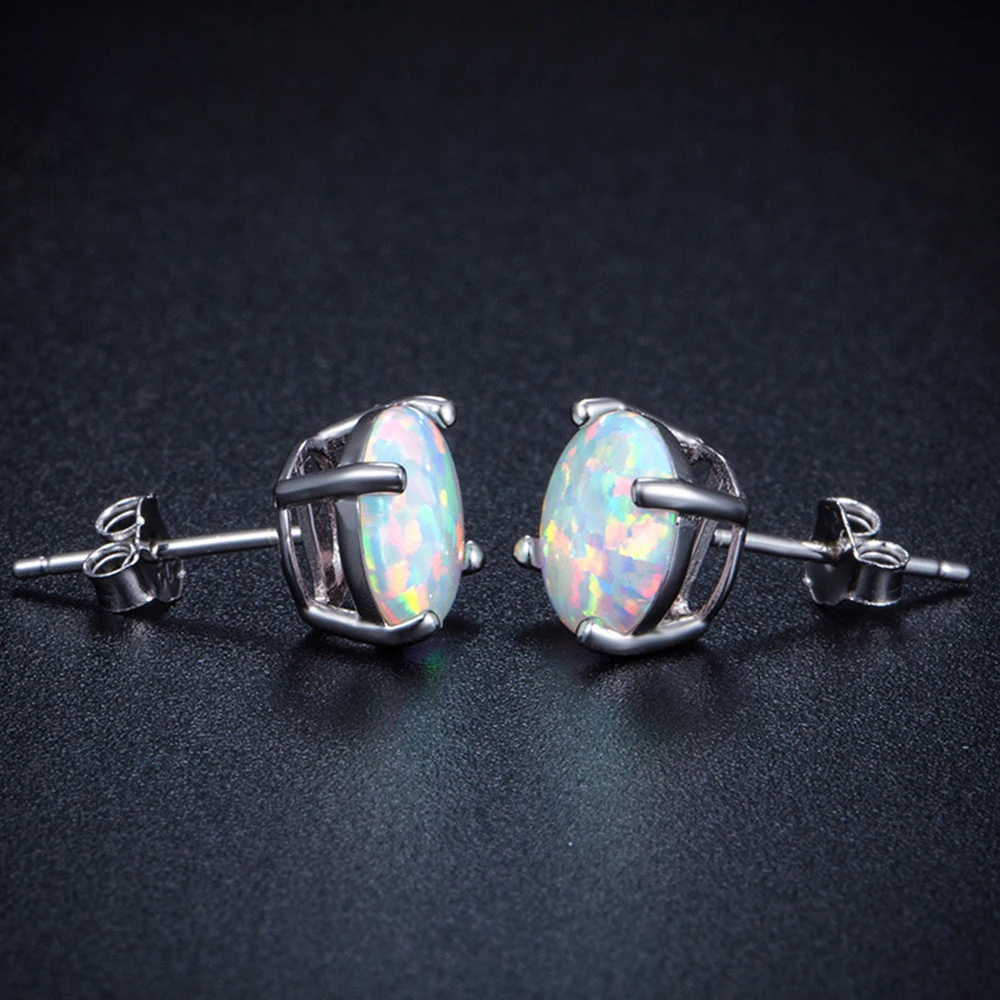 LARGERLOF 925 Sterling Silver Women Opal Earrings silver jewelry Earring earrings female ED49004 | Украшения и аксессуары