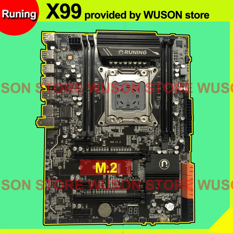 Материнская плата бренда Runing со скидкой X99 LGA2011 3 с разъемом M.2 NVMe для процессора Xeon