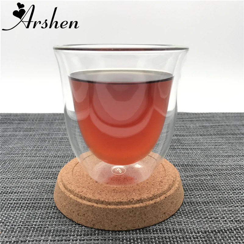 Термостойкая стеклянная кружка Arshen с двойными стенками 180 мл|insulated glass mugs|glass mugcoffee