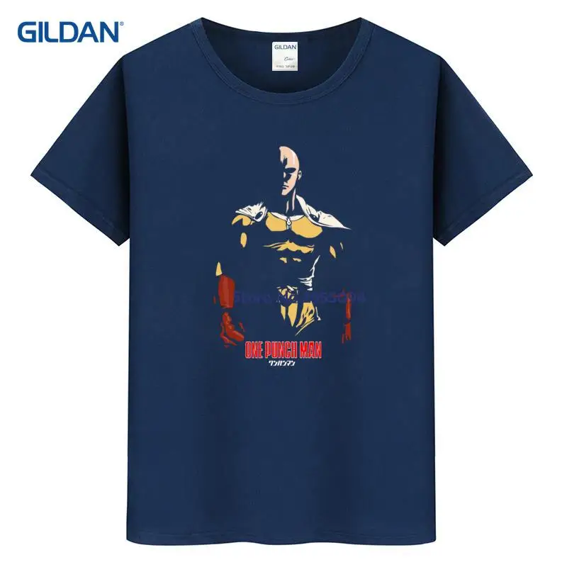 Мужская хлопковая футболка 2017 один удар человек Вдохновленный Сайтама герой