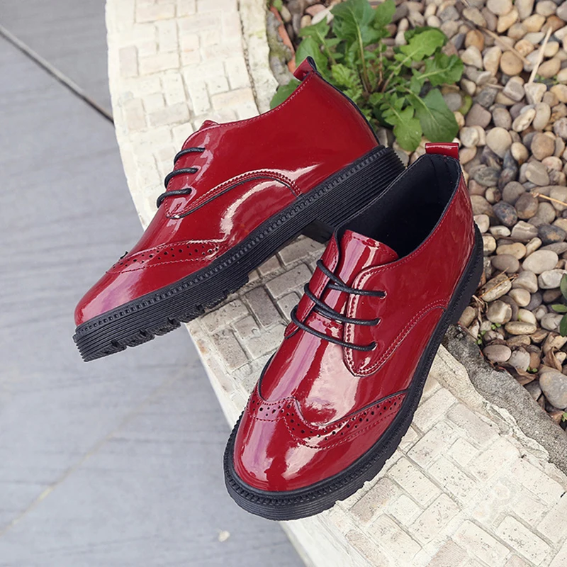 CPI/2018 женские оксфорды на шнуровке броги в британском стиле женская обувь из