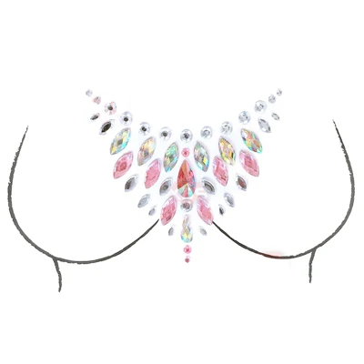 43 Nipple Cover Crystal Bra Stickers Adhesive Diamond Beads Breast Pasties Shiny Tattoo Sticker Bra Accessories Bra Pad Stickers - Цвет: 43
