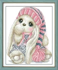 Рукоделие, вышивка крестиком, наборы для вышивания, 14CT, кролик с шерстяной шляпой