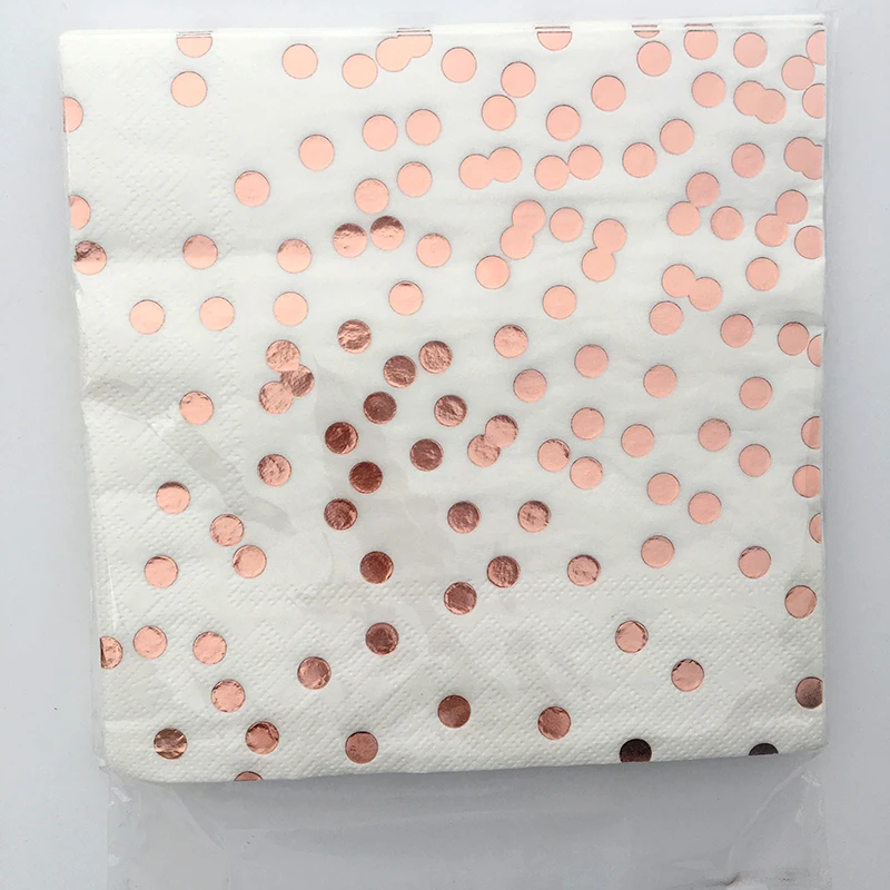 Dot Napkins 100 шт, бумажные пакеты розового золота, 5x7,5 дюймов, воздушные шары для салфеток, полосатые шары, звездные точки, Подарочный пакет для конфет, Свадебные товары для детской вечеринки - Цвет: Dot Napkins