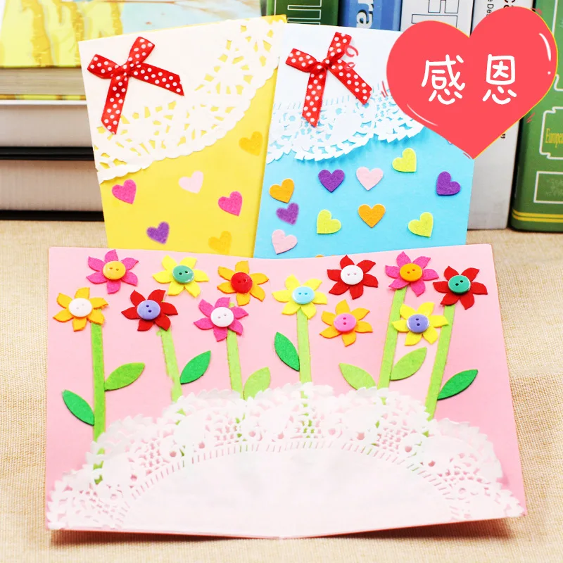 _ 3D поздравительная открытка нетканые Креативные наклейки материалы ручной