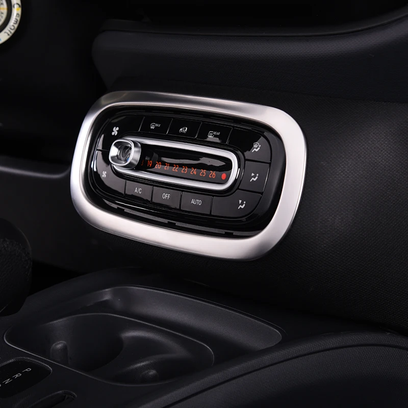 Для smart 453 forfour fortwo Автомобильная панель кондиционера украшение отделка из нержавеющей стали наклейка Аксессуары для стайлинга автомобиля