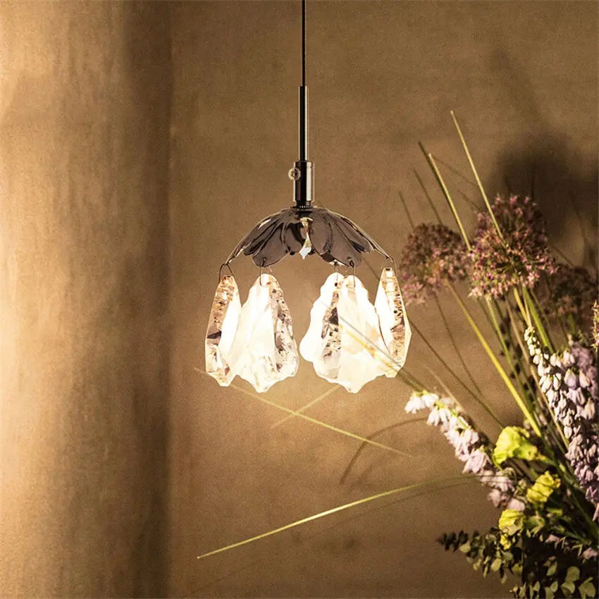 nordic luxury Maple leaf k9 crystal led pendant lights for living room bedroom modern home deco kitchen hanging lamp fixtures | Освещение