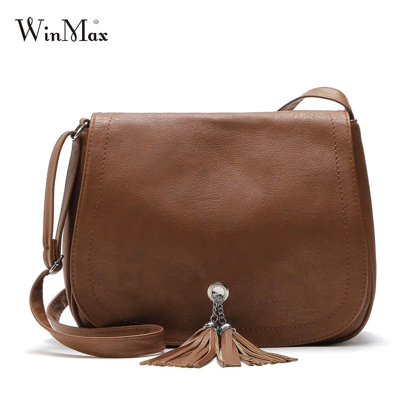 

Winmax Hot Sale Tassel Women Bag Leather Handbags Cross Body Shoulder Bags Fashion Messenger Bag Women Handbag Bolsas Femininas