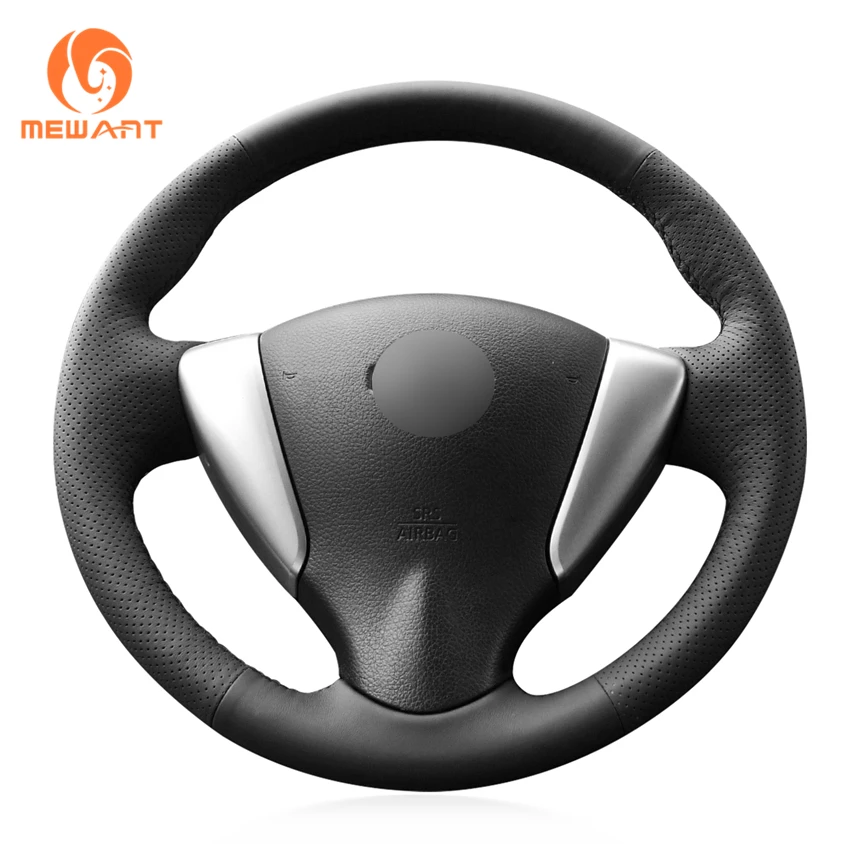 MEWANT черный искусственный кожаный чехол рулевого колеса автомобиля для Nissan Tiida Sylphy 2012- Versa- Versa Note