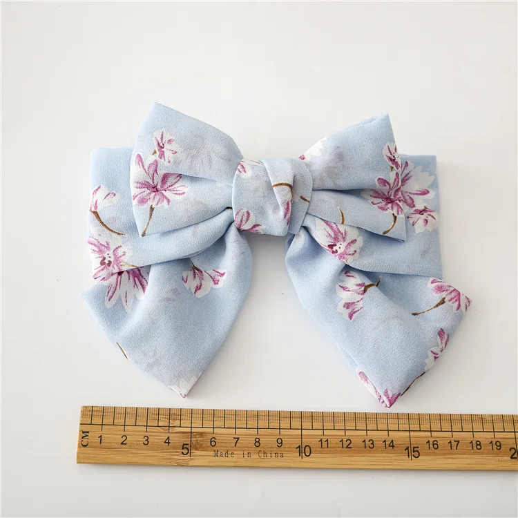 

New Women Satin Chiffon Hair Clips Pin Flower Leopard Print Hair Bows Fashion Lady Hair Accessories French Hairpins Barrettes