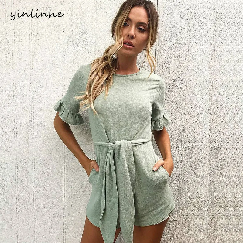 Yinlinhe синий однотонный Элегантный женский игровой костюм короткий рукав бант