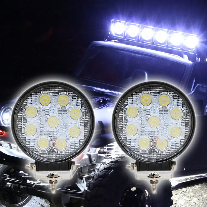 

27W LED Work Light 12V 24 IP67 Spot Flood Fog Light Off Road ATV Tractor Train Bus Boat Floodlight ATV UTV Daytime Running Light