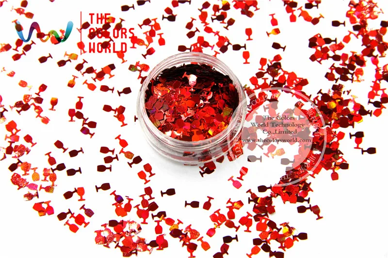 TCA300 лазерный красный цвет бокал для шампанского 5 мм лак ногтей пыль Specular блеск