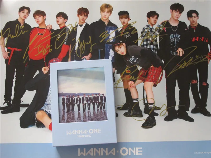 Подписанный WANNA ONE autographed первый альбом CD + подписанный плакат Kpop новая Корейская