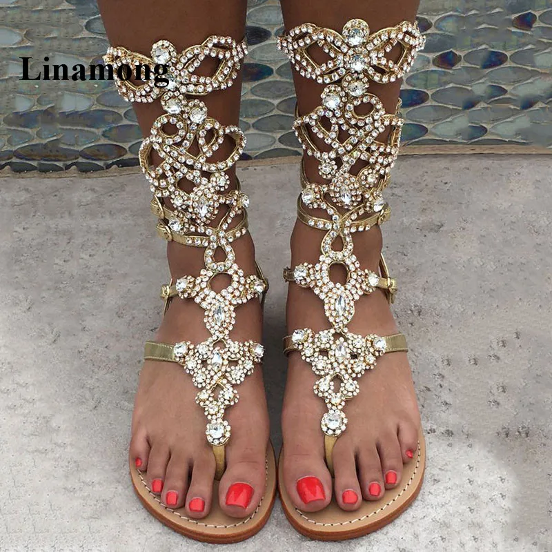 

2022 Summer Fashion Silver White Diamond Carved Comfortable Flat Shoes Beautiful Long Tube Design Comfortable Rubber Outsole