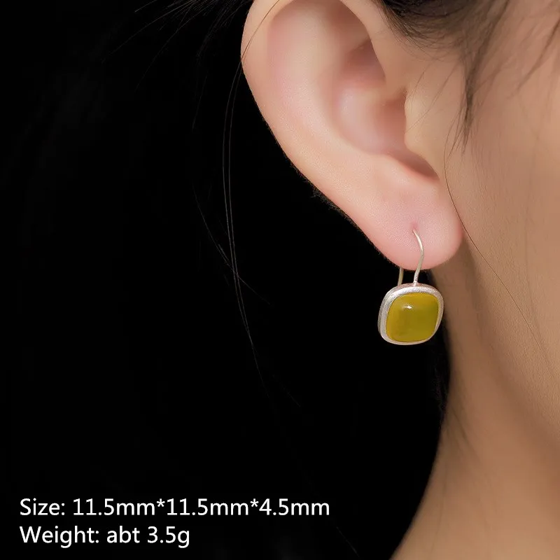 Серьги из серебра S925 пробы изысканные серьги 925 с полудрагоценными камнями в