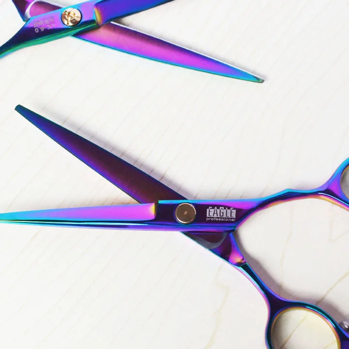Парикмахерские ножницы парикмахерские фиолетовый titanium 6 0 дюймов для волос салон