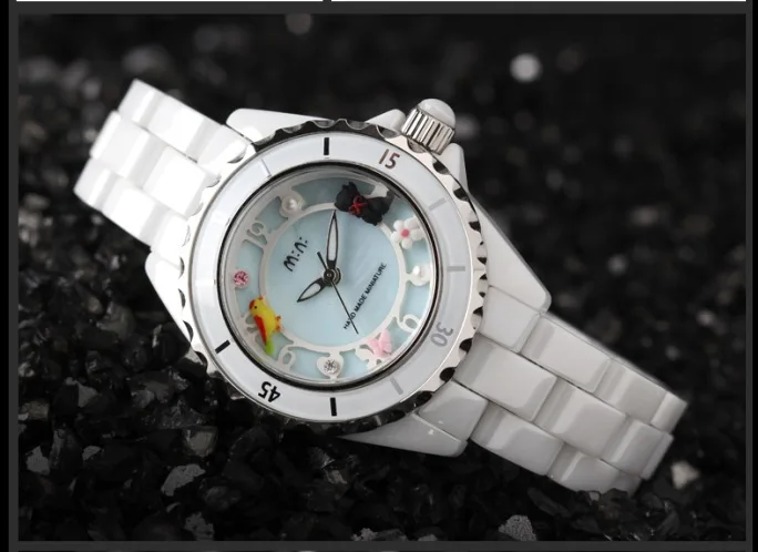 Роскошные 100% керамические женские наручные часы оригинальный бренд мини