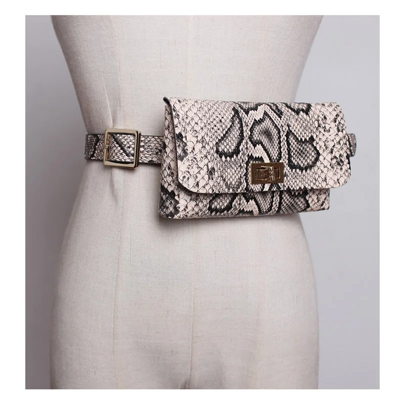 ESHINEDER Women Leather Waist PackFanny Pack Fashion Serpentine Bag Vintage Belt Bags Phone Pocket | Багаж и сумки
