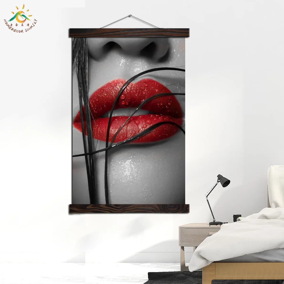 Черно белая Современная Настенная Художественная печать с мокрыми волосами Поп